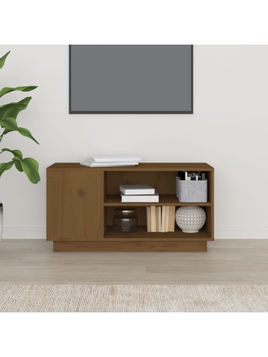 TV skříňka medově hnědá 80x35x40,5 cm masivní borové dřevo