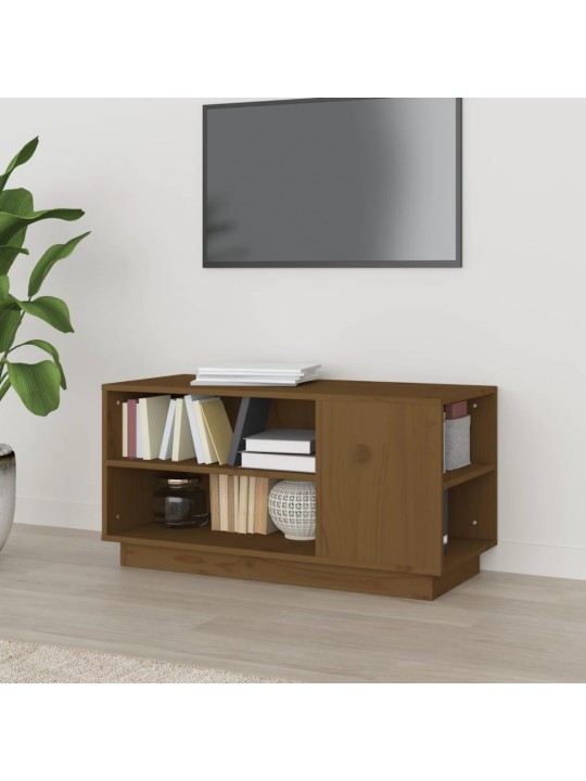 TV skříňka medově hnědá 80x35x40,5 cm masivní borové dřevo