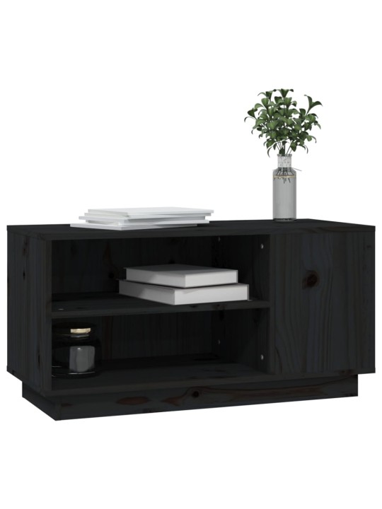 TV skříňka černá 80x35x40,5 cm masivní borové dřevo