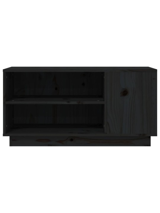 TV skříňka černá 80x35x40,5 cm masivní borové dřevo