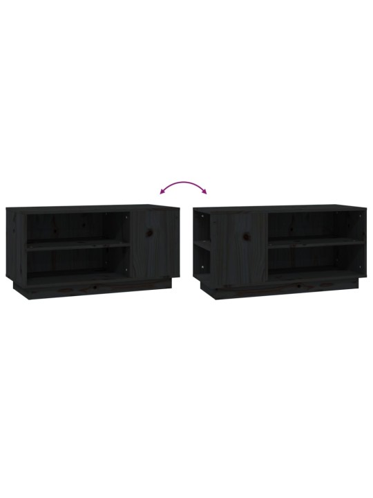 TV skříňka černá 80x35x40,5 cm masivní borové dřevo