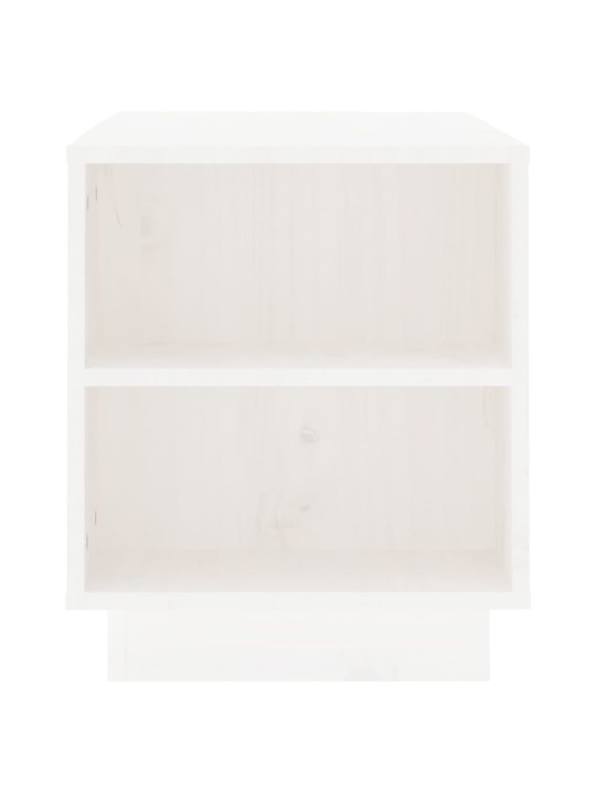 TV skříňka bílá 110 x 35 x 40,5 cm masivní borové dřevo