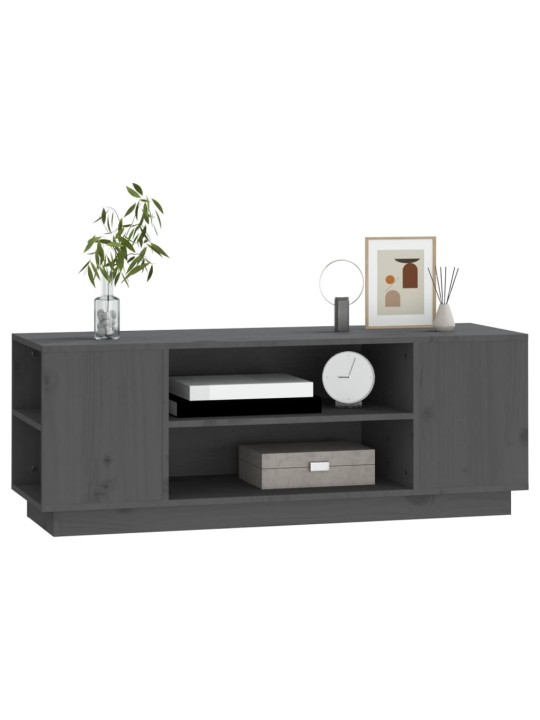 TV skříňka šedá 110x35x40,5 cm masivní borové dřevo