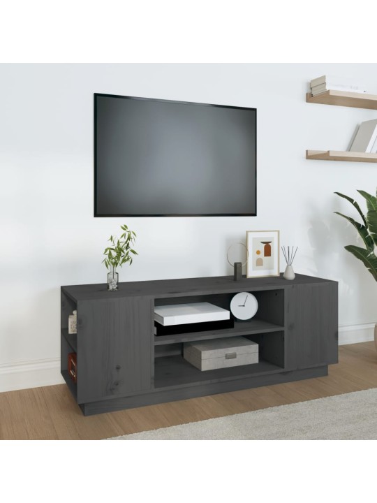 TV skříňka šedá 110x35x40,5 cm masivní borové dřevo