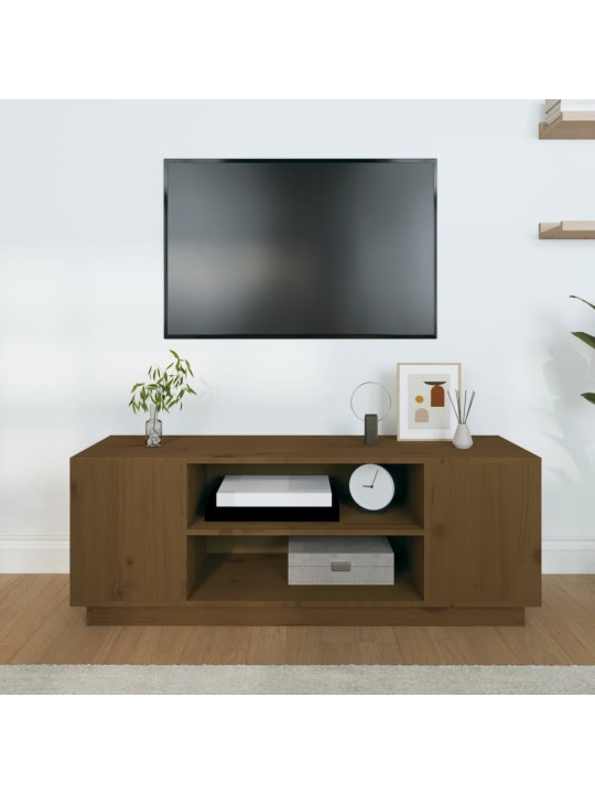 TV skříňka medově hnědá 110x35x40,5 cm masivní borové dřevo