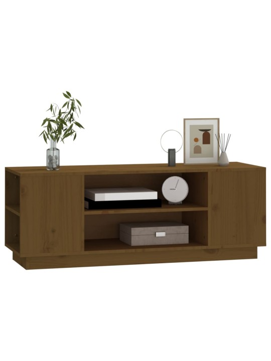 TV skříňka medově hnědá 110x35x40,5 cm masivní borové dřevo