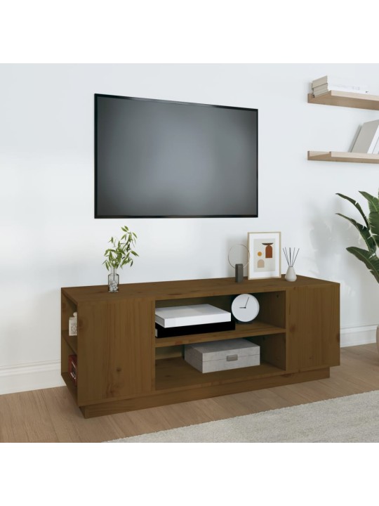 TV skříňka medově hnědá 110x35x40,5 cm masivní borové dřevo