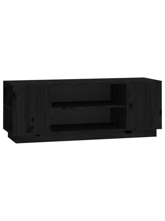 TV skříňka černá 110x35x40,5 cm masivní borové dřevo