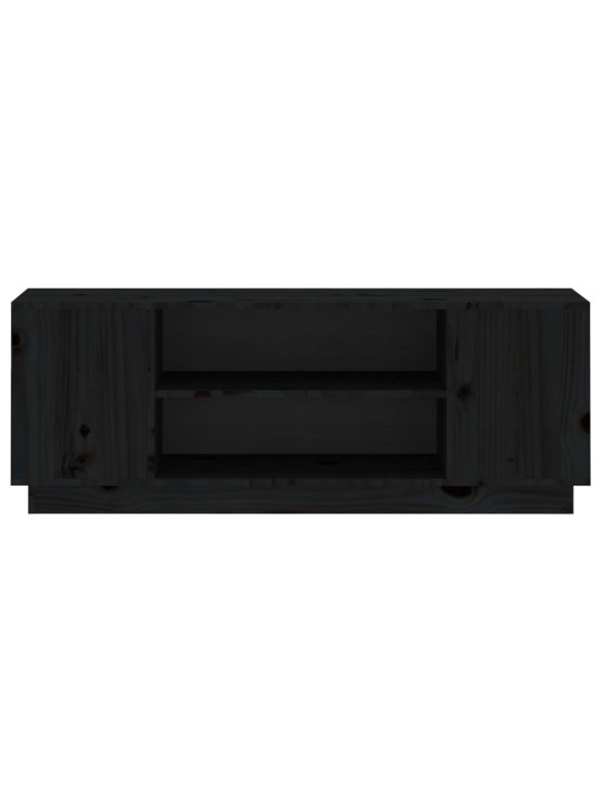 TV skříňka černá 110x35x40,5 cm masivní borové dřevo