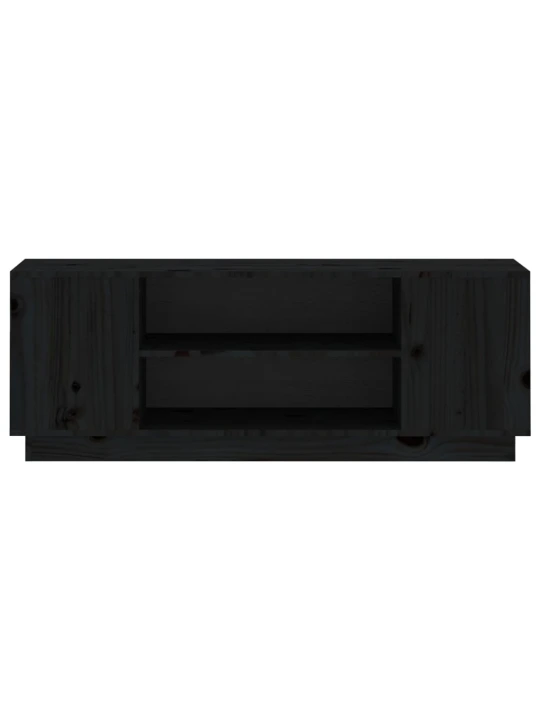 TV skříňka černá 110x35x40,5 cm masivní borové dřevo