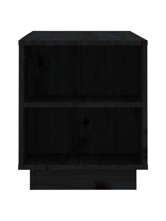 TV skříňka černá 110x35x40,5 cm masivní borové dřevo