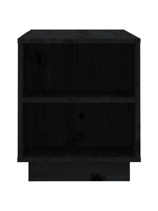 TV skříňka černá 110x35x40,5 cm masivní borové dřevo