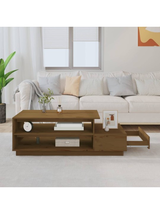 Konferenční stolek medově hnědý 120x50x40,5 cm masivní borovice