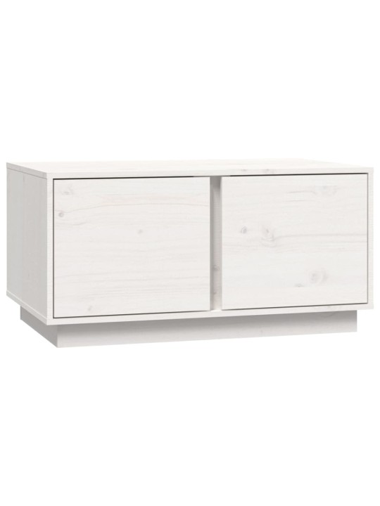 Konferenční stolek bílý 80 x 50 x 40 cm masivní borové dřevo