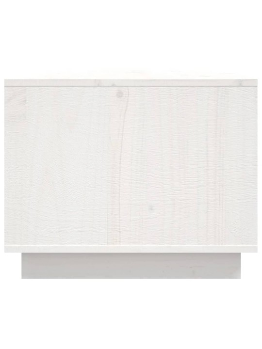 Konferenční stolek bílý 80 x 50 x 40 cm masivní borové dřevo