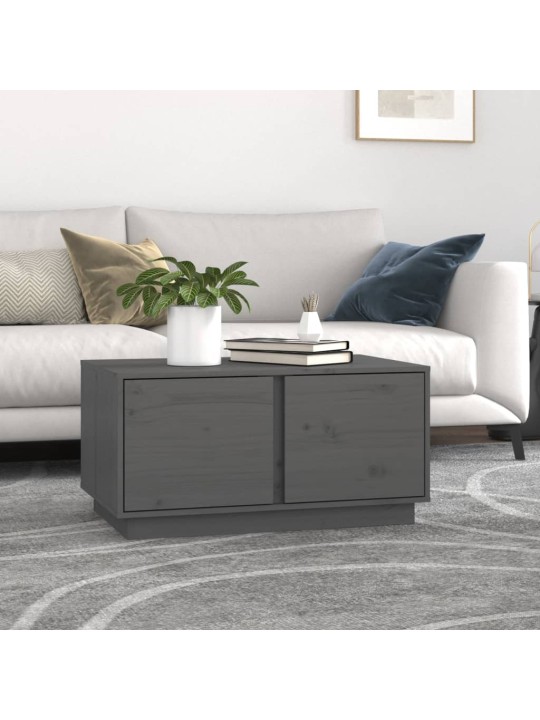 Konferenční stolek šedý 80 x 50 x 40 cm masivní borové dřevo