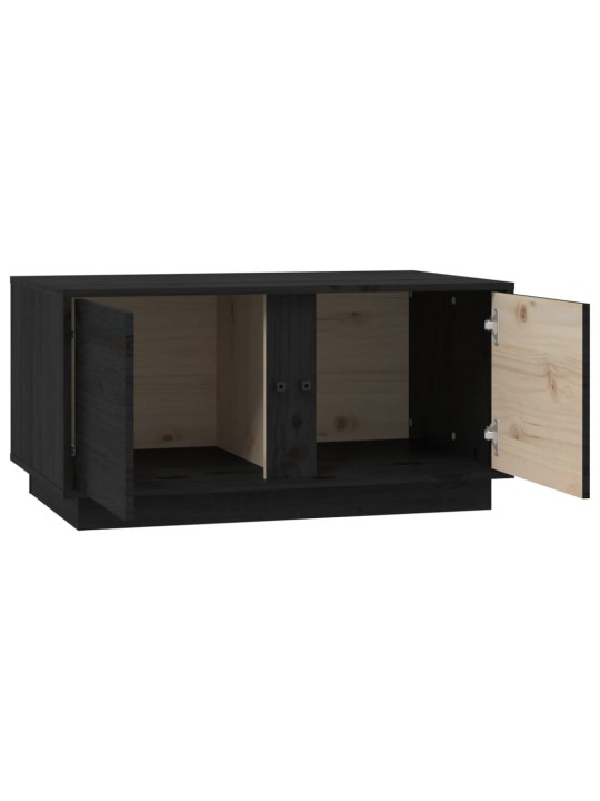 Konferenční stolek černý 80 x 50 x 40 cm masivní borové dřevo