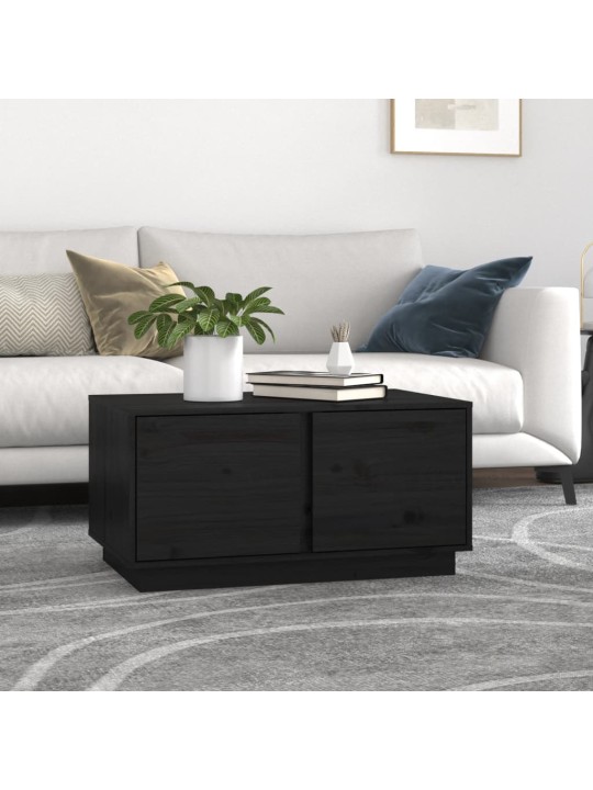 Konferenční stolek černý 80 x 50 x 40 cm masivní borové dřevo