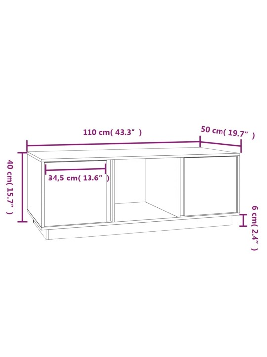 Konferenční stolek 110x50x40 cm masivní borové dřevo