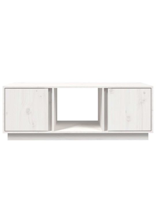 Konferenční stolek bílý 110x50x40 cm masivní borové dřevo