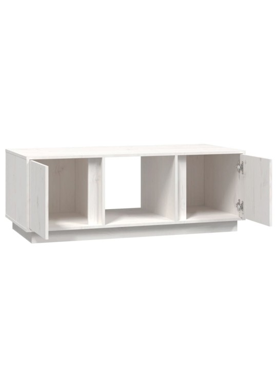Konferenční stolek bílý 110x50x40 cm masivní borové dřevo