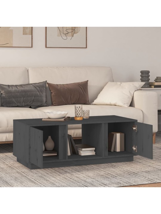 Konferenční stolek šedý 110x50x40 cm masivní borové dřevo