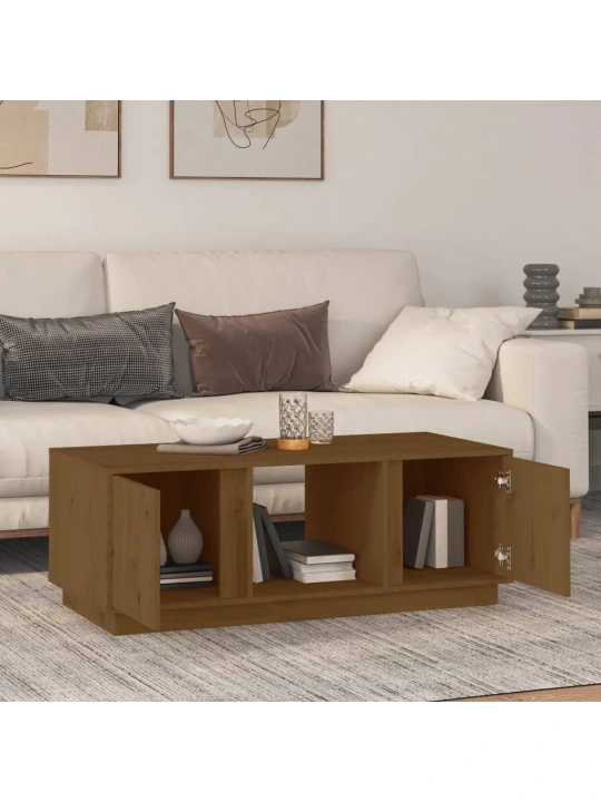 Konferenční stolek medově hnědý 110x50x40 cm masivní borovice