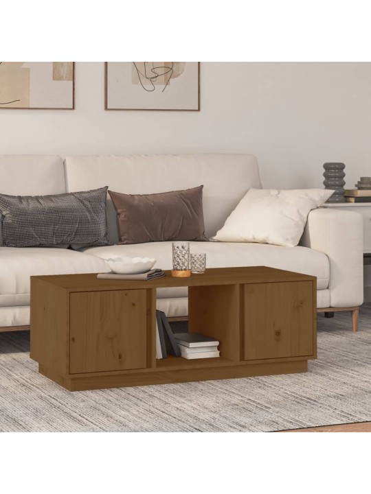 Konferenční stolek medově hnědý 110x50x40 cm masivní borovice