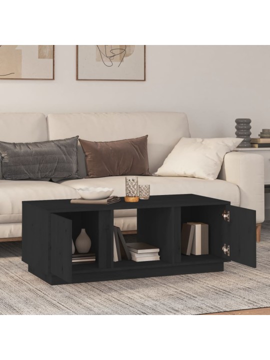 Konferenční stolek černý 110x50x40 cm masivní borové dřevo