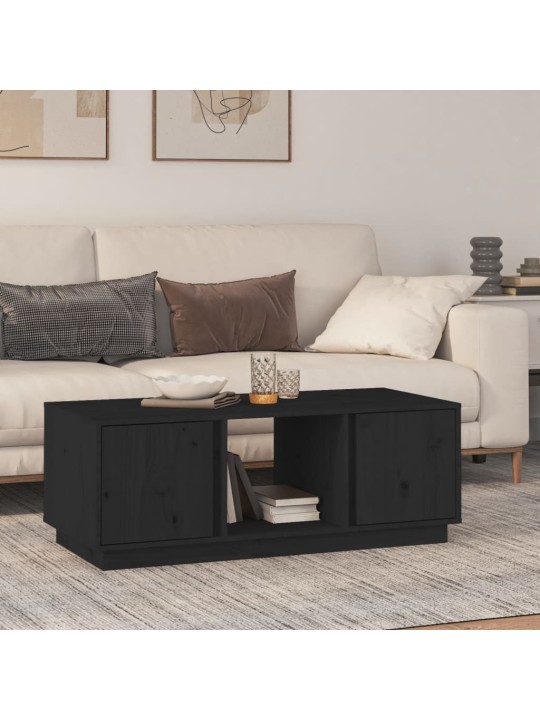 Konferenční stolek černý 110x50x40 cm masivní borové dřevo