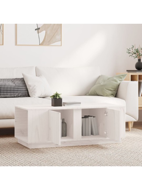 Konferenční stolek bílý 110x50x40 cm masivní borové dřevo
