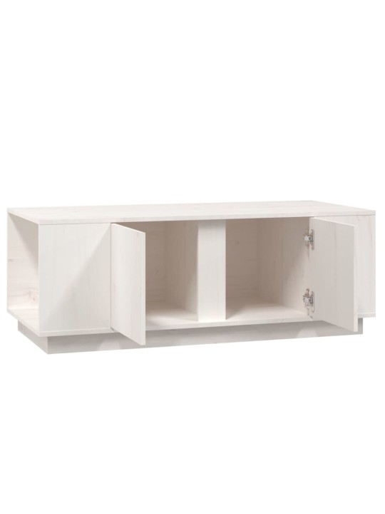 Konferenční stolek bílý 110x50x40 cm masivní borové dřevo