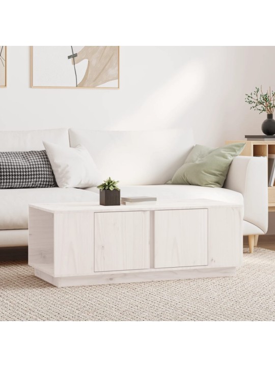 Konferenční stolek bílý 110x50x40 cm masivní borové dřevo