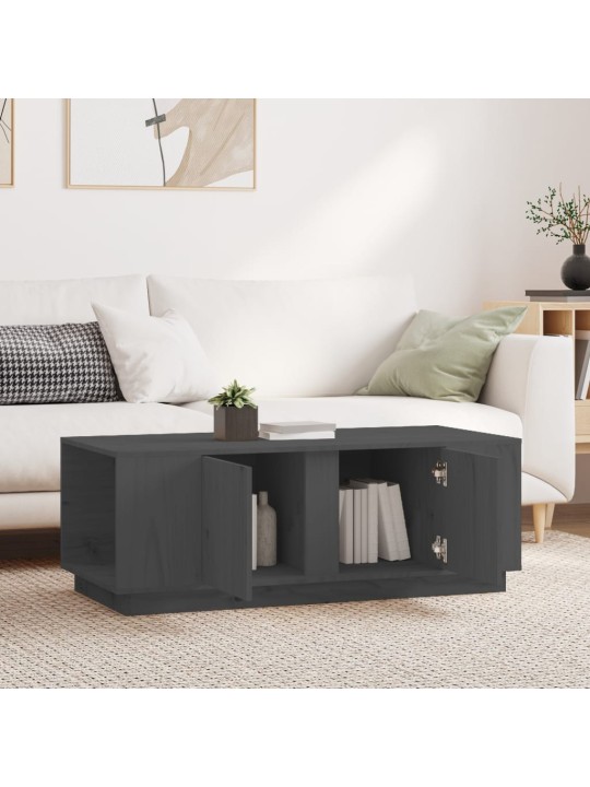 Konferenční stolek šedý 110x50x40 cm masivní borové dřevo