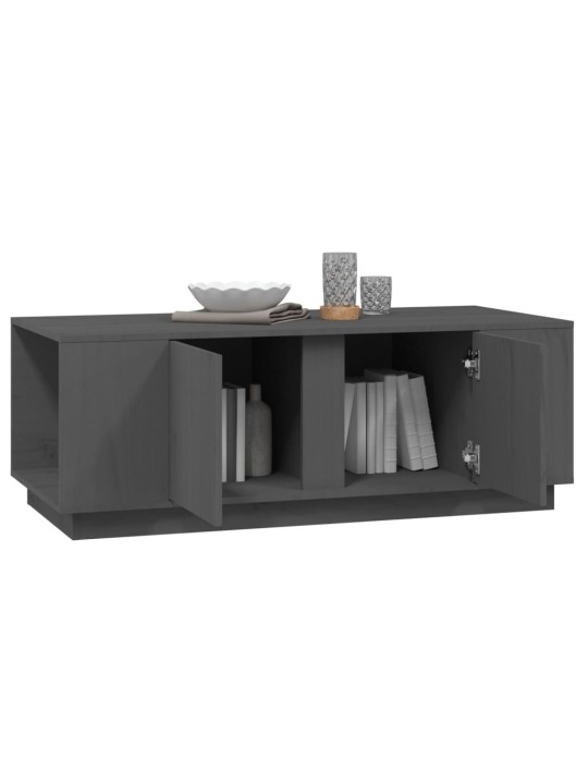 Konferenční stolek šedý 110x50x40 cm masivní borové dřevo