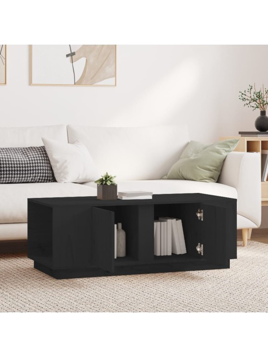 Konferenční stolek černý 110x50x40 cm masivní borové dřevo
