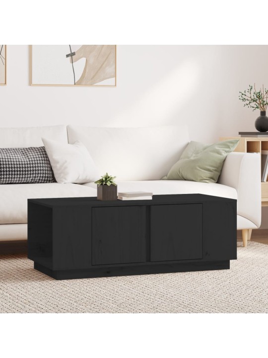 Konferenční stolek černý 110x50x40 cm masivní borové dřevo