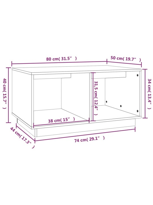 Konferenční stolek 80 x 50 x 40 cm masivní borové dřevo
