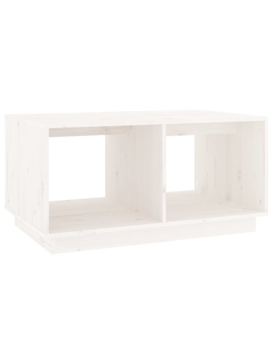 Konferenční stolek bílý 80 x 50 x 40 cm masivní borové dřevo