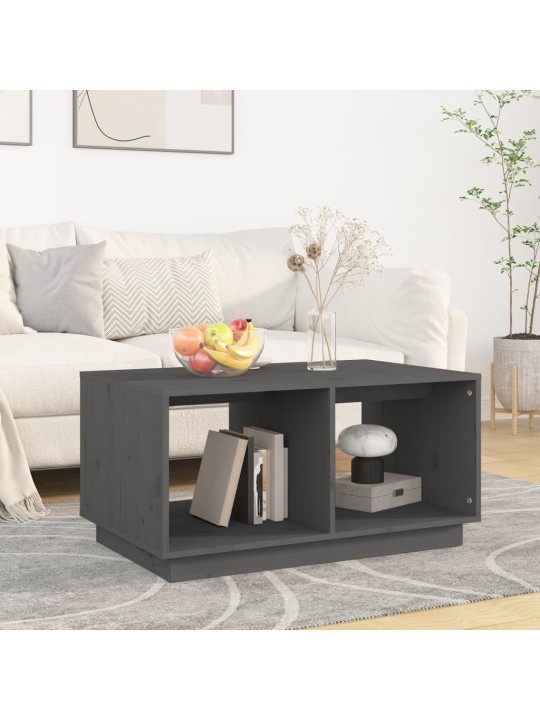 Konferenční stolek šedý 80 x 50 x 40 cm masivní borové dřevo
