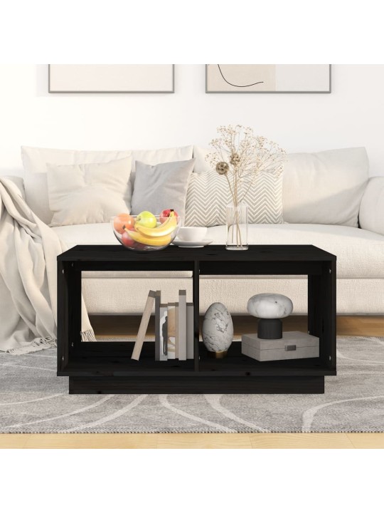 Konferenční stolek černý 80 x 50 x 40 cm masivní borové dřevo