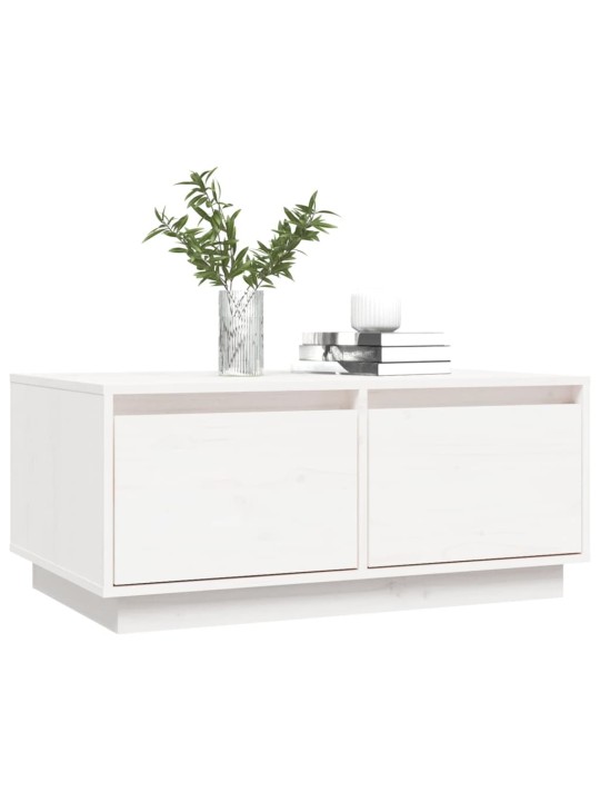 Konferenční stolek bílý 80x50x35 cm masivní borové dřevo