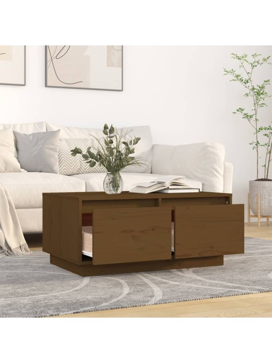 Konferenční stolek medově hnědý 80x50x35 cm masivní borovice