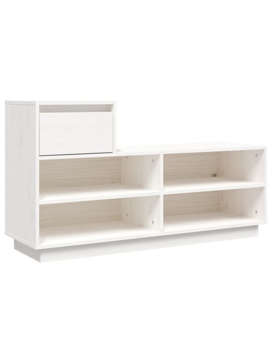 Botník bílý 110 x 34 x 61 cm masivní borové dřevo