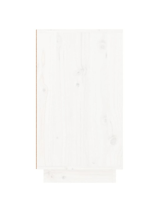 Botník bílý 110 x 34 x 61 cm masivní borové dřevo