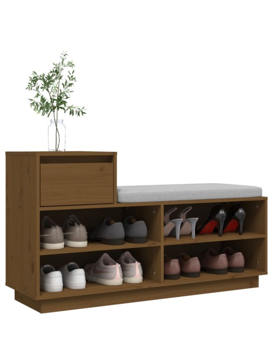 Botník medově hnědý 110 x 34 x 61 cm masivní borové dřevo