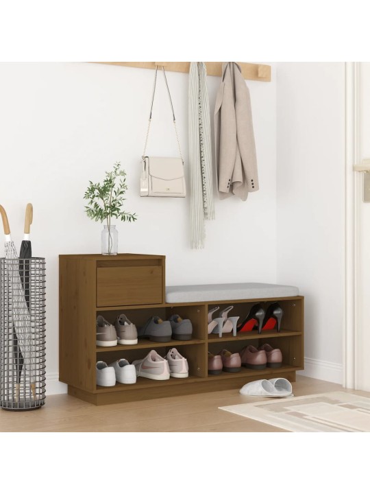 Botník medově hnědý 110 x 34 x 61 cm masivní borové dřevo