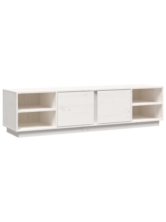 TV skříňka bílá 156 x 40 x 40 cm masivní borové dřevo