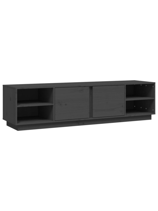 TV skříňka šedá 156 x 40 x 40 cm masivní borové dřevo