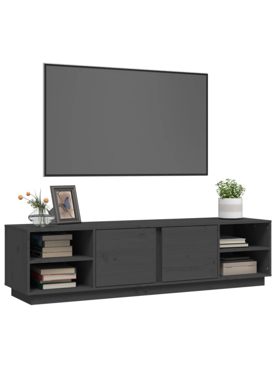 TV skříňka šedá 156 x 40 x 40 cm masivní borové dřevo